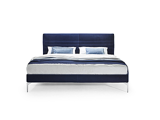 Möller Design Bett PAD 180 x 200 cm, BS 15 cm, Fuß Metall NQ chrom, KT 111 cm, Bezug: Harald by Kvadrat 792 Möller Design Bett PAD 180 x 200 cm, BS 15 cm, Fuß Metall NQ chrom, KT 111 cm, Bezug: Harald by Kvadrat 792